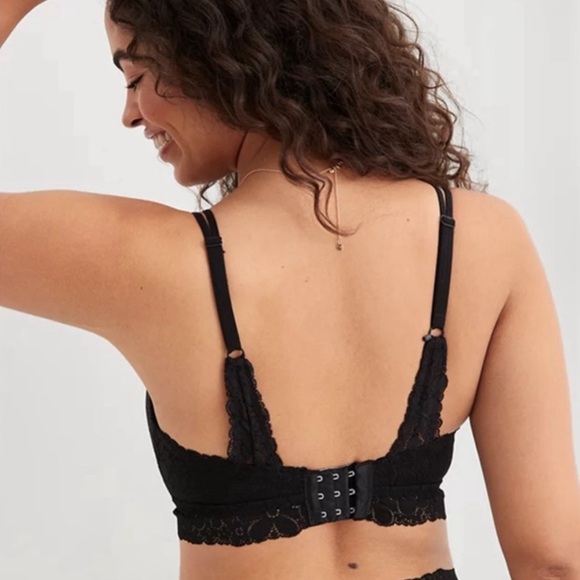 NWT Aerie Real Happy Soft Floral Lace Wireless Padded Bra - Picture 2 of 11